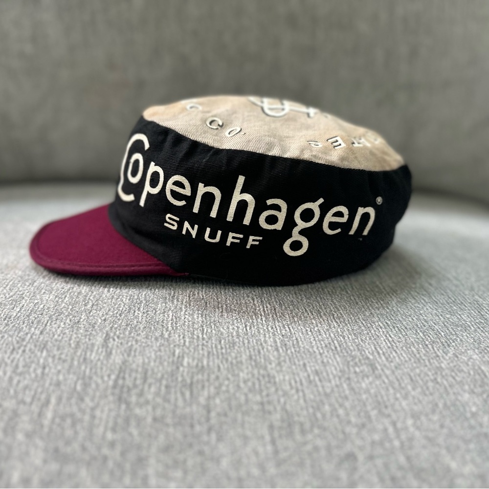 Rare Vintage Copenhagen Snuff Red and Black Can Painters Hat tobacco Cap - Picture 3 of 10